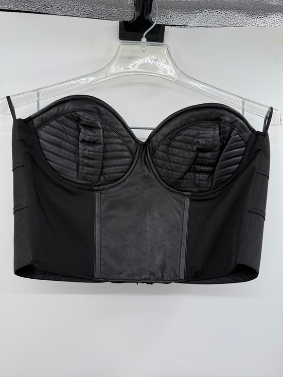 Fredrick’s of Hollywood Tops - Fredrick’s of Hollywood Zippered Corset Bustier Size M Black Faux Leather